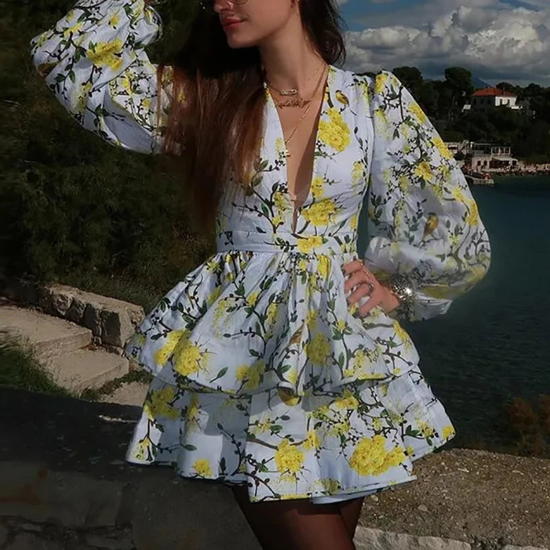 Robe Drapée Fleurie — vue 5