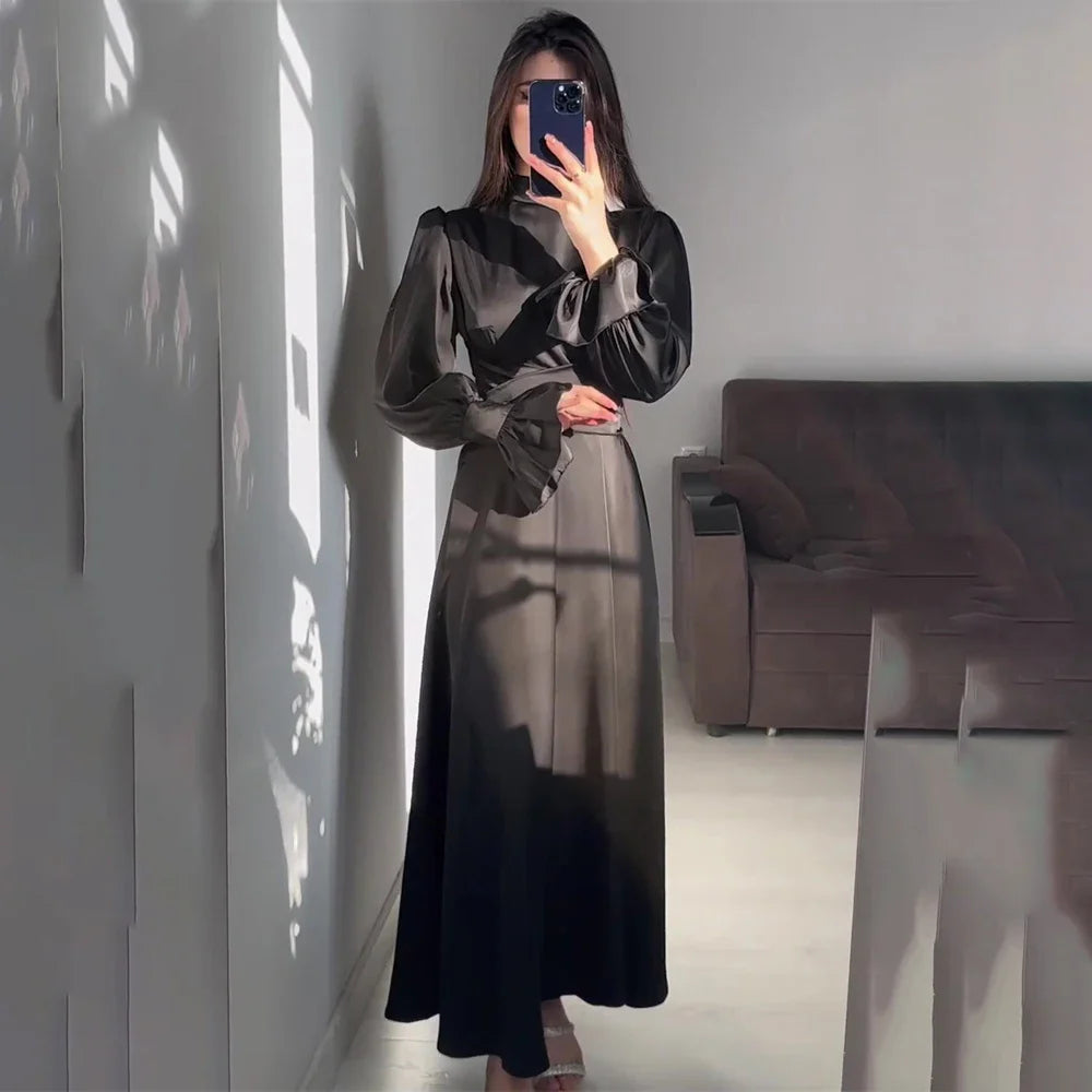 Robe Drapée Manche Longue — vue 9