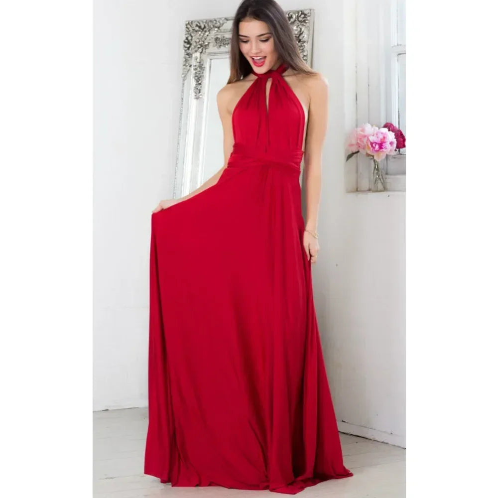 Robe Rouge Drapée — vue 8