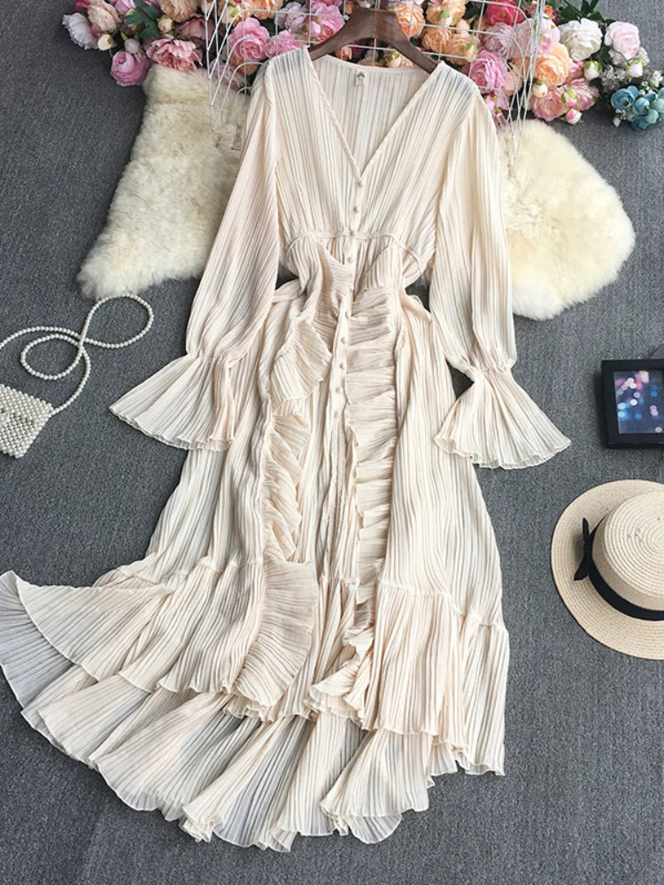 Robe Longue Drapée En Mousseline — vue 3
