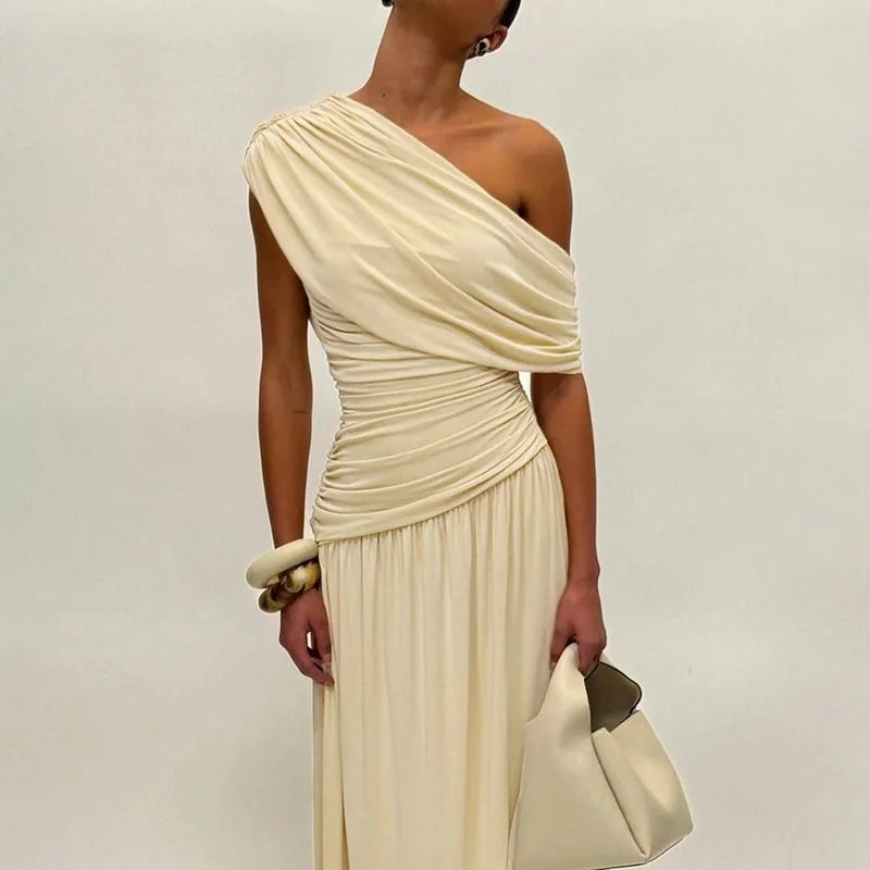 Robe En Tulle Drapée Asymétrique — vue 9