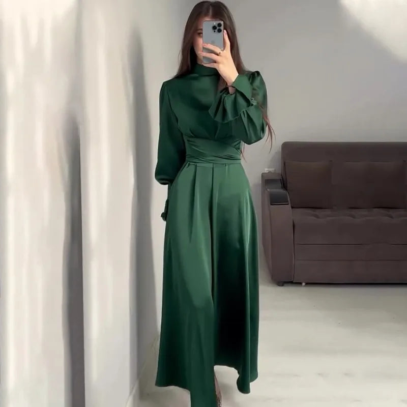Robe Drapée Manche Longue