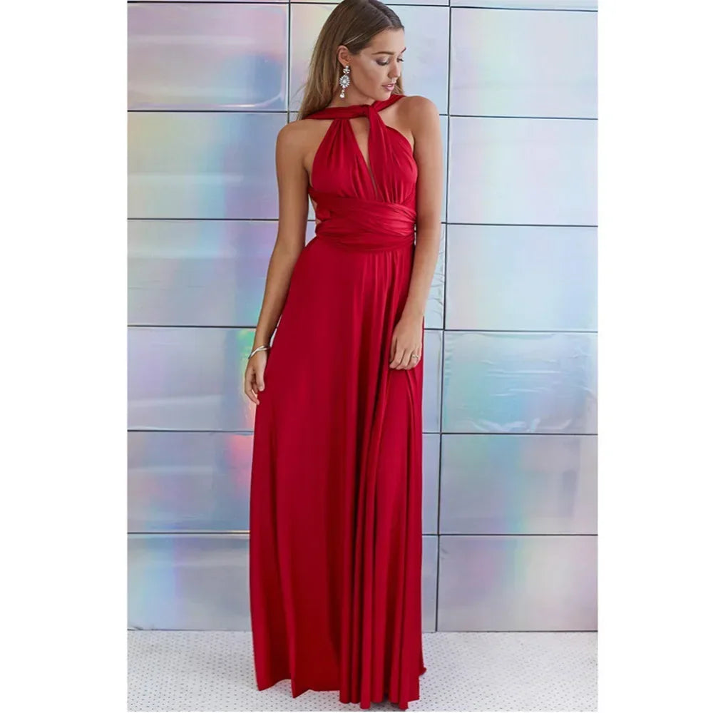 Robe Rouge Drapée — vue 7