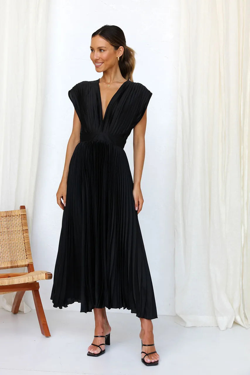 Robe Drapée Noire — vue 3