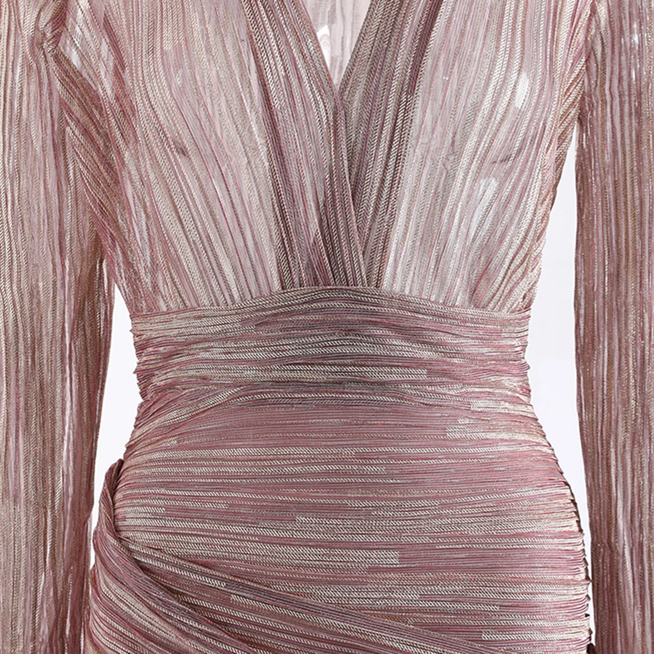 Robe En Lamé Entièrement Drapée — vue 5