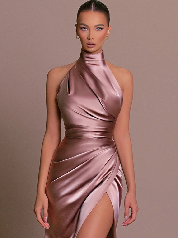 Robe Drapée Col Montant — vue 3