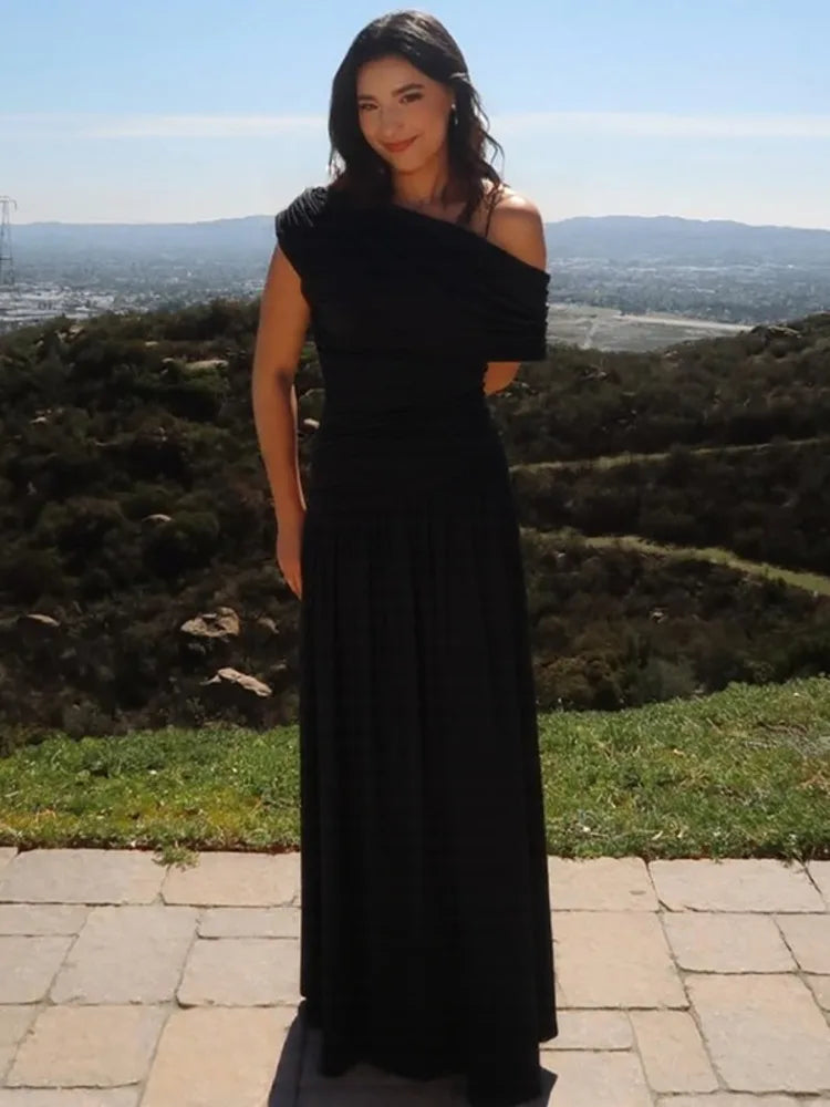 Robe En Tulle Drapée Asymétrique — vue 4