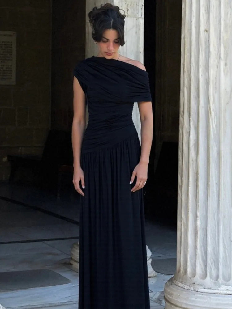 Robe En Tulle Drapée Asymétrique — vue 3