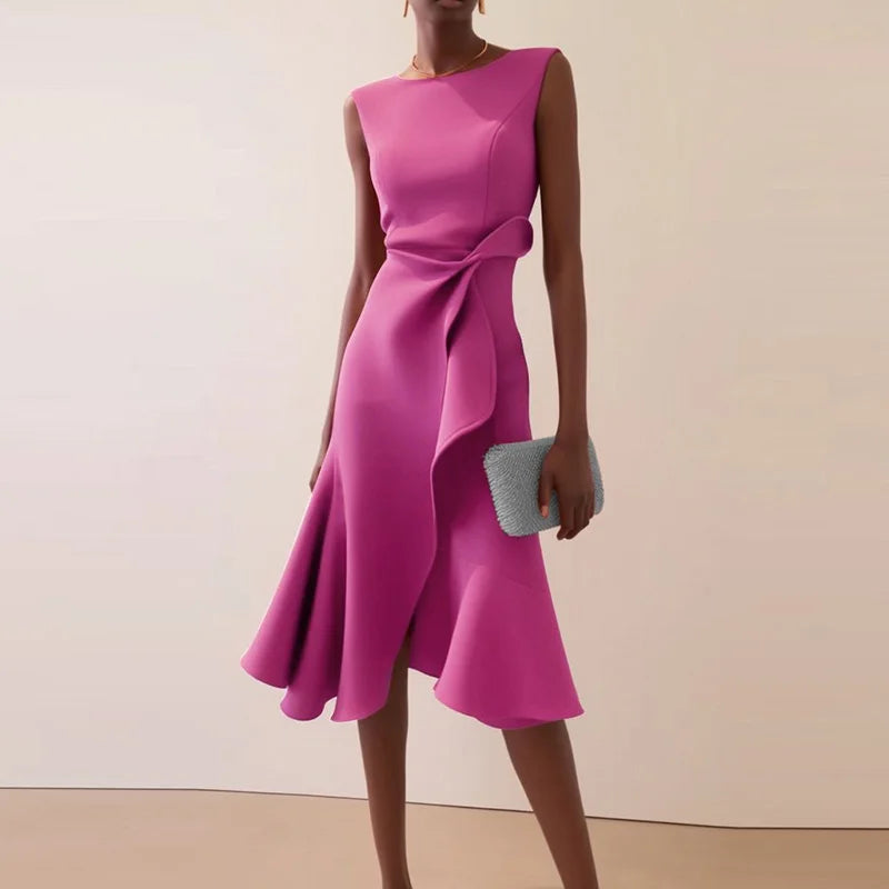 Robe Drapée Rose