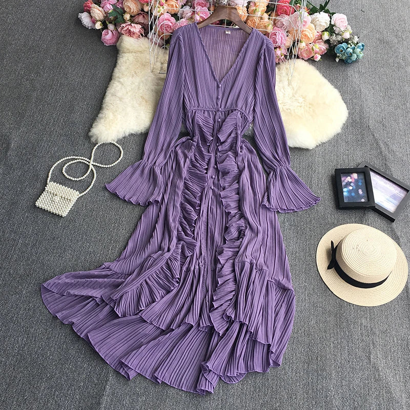 Robe Longue Drapée En Mousseline — vue 8