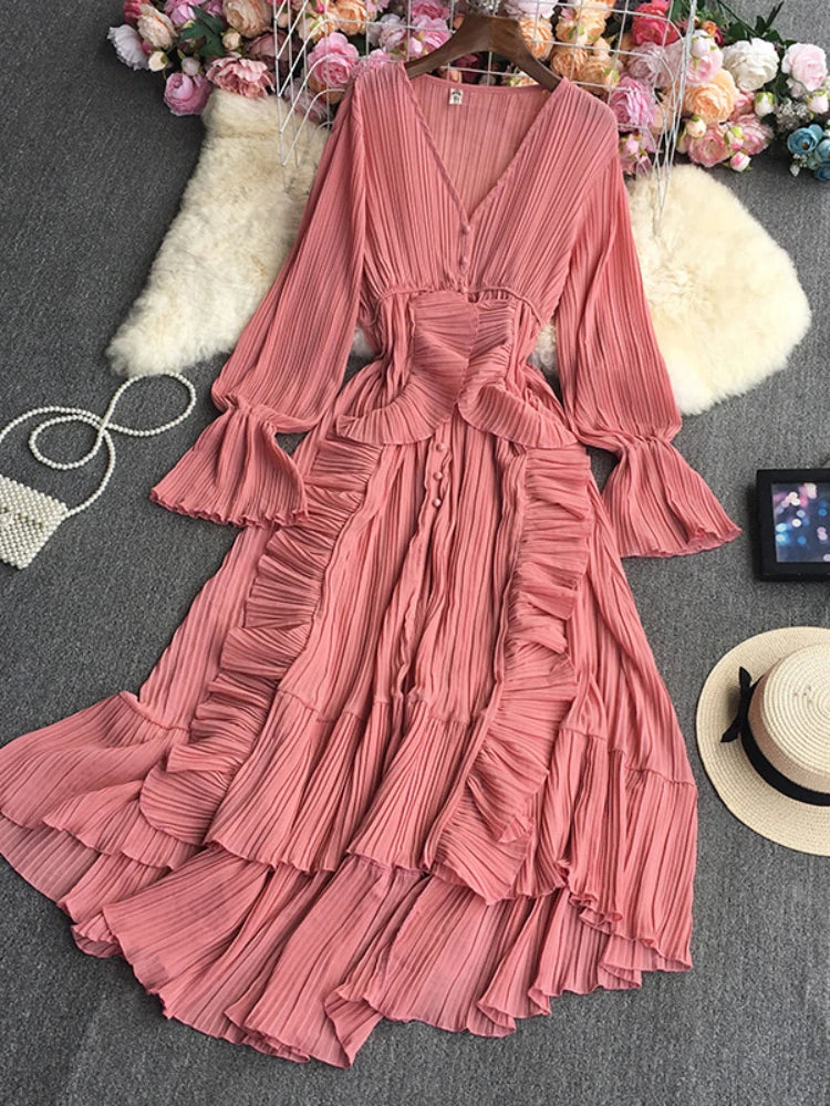 Robe Longue Drapée En Mousseline — vue 4
