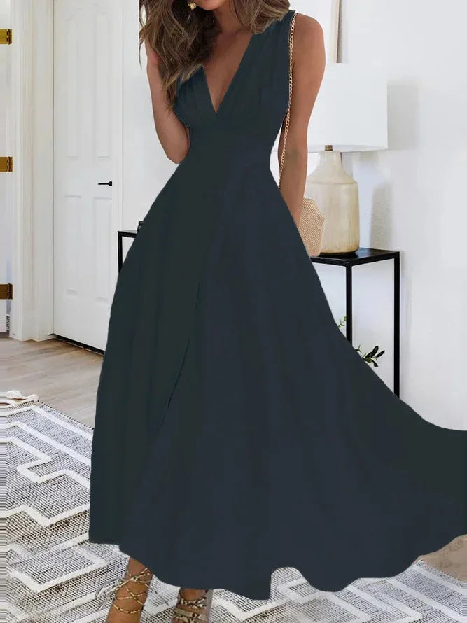 Robe Longue Drapée Blanche — vue 9