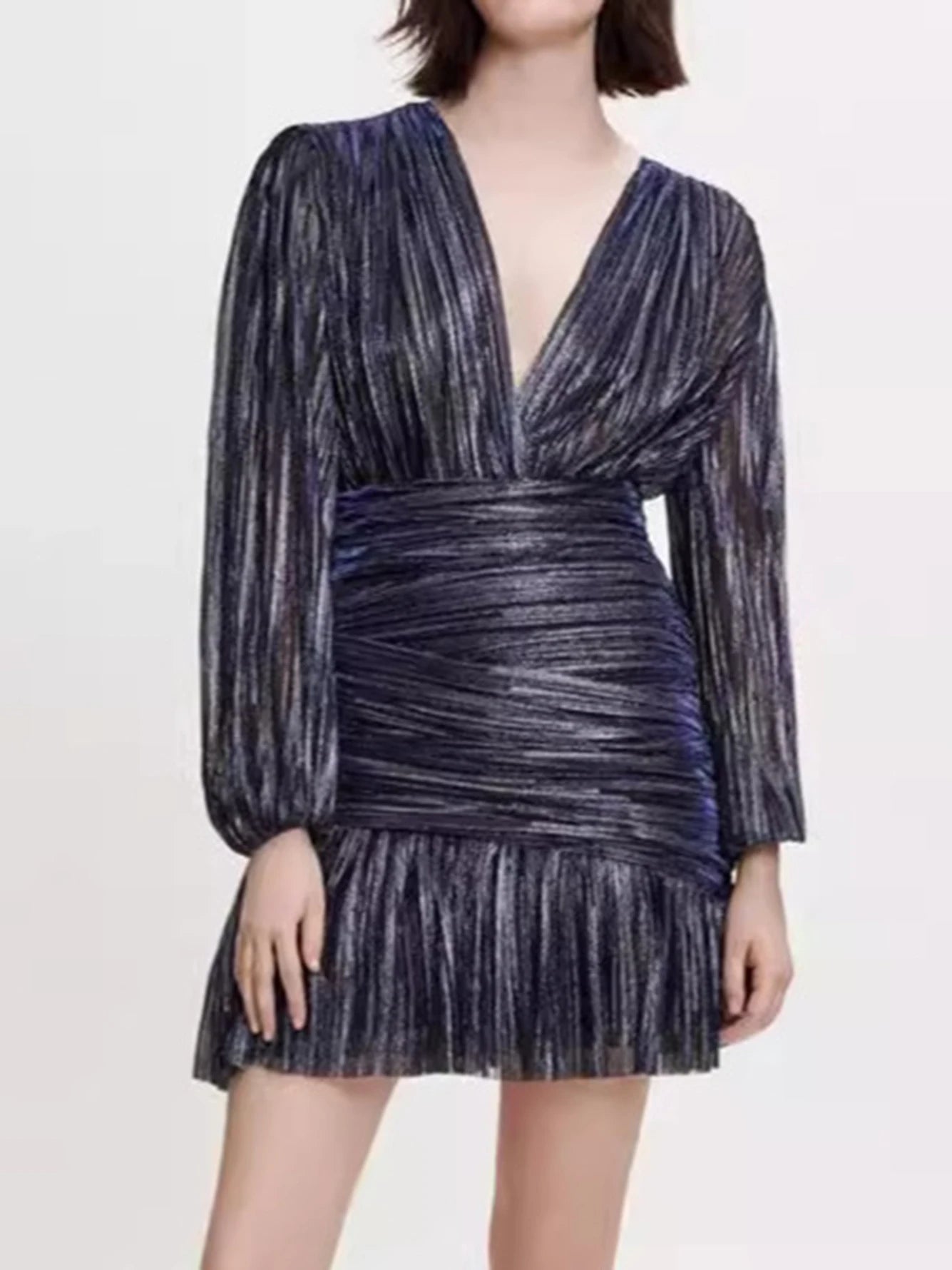 Robe En Lamé Entièrement Drapée — vue 4