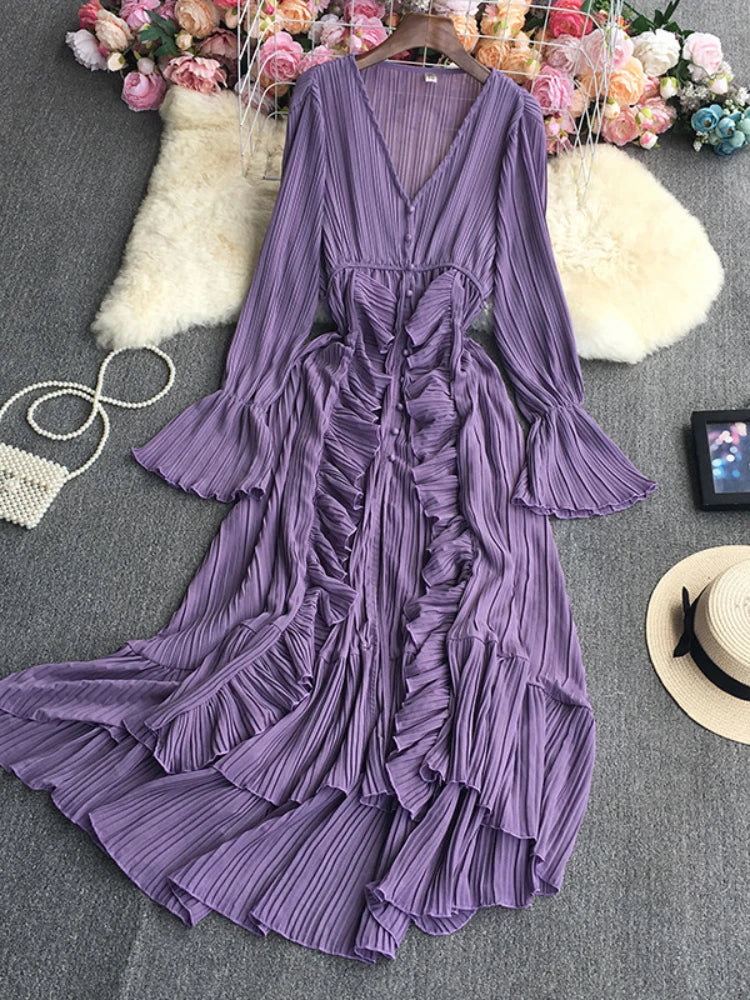 Robe Longue Drapée En Mousseline — vue 2
